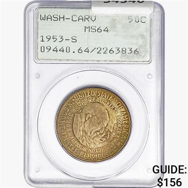 1953-S Washington Carver Half Dollar PCGS MS64