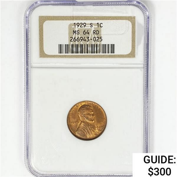 1929-S Wheat Cent NGC MS64 RD