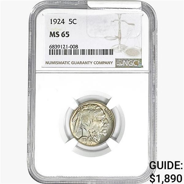 1924 Buffalo Nickel NGC MS65