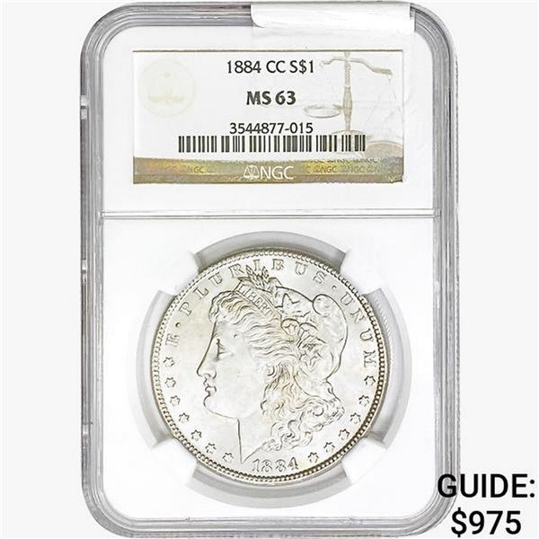 1884-CC Morgan Silver Dollar NGC MS63