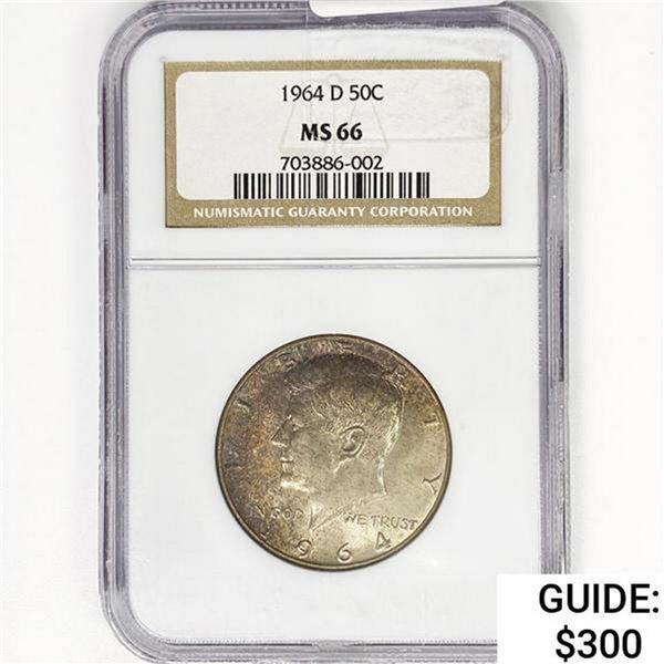 1964-D Kennedy Half Dollar NGC MS66