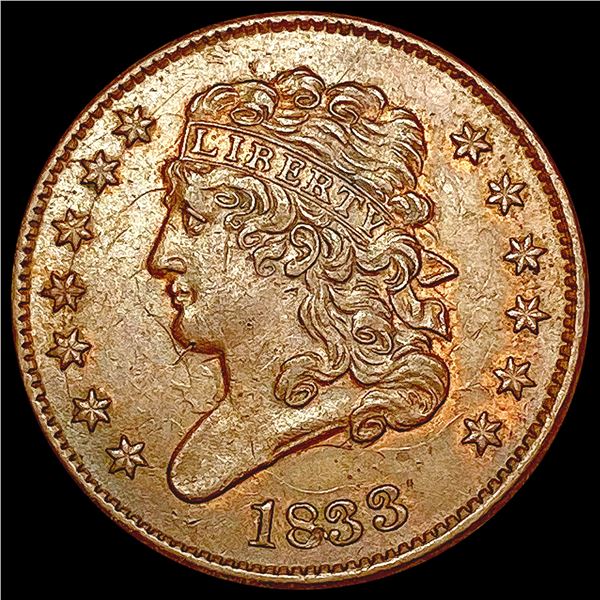 1833 Classic Head Half Cent UNCIRCULATED