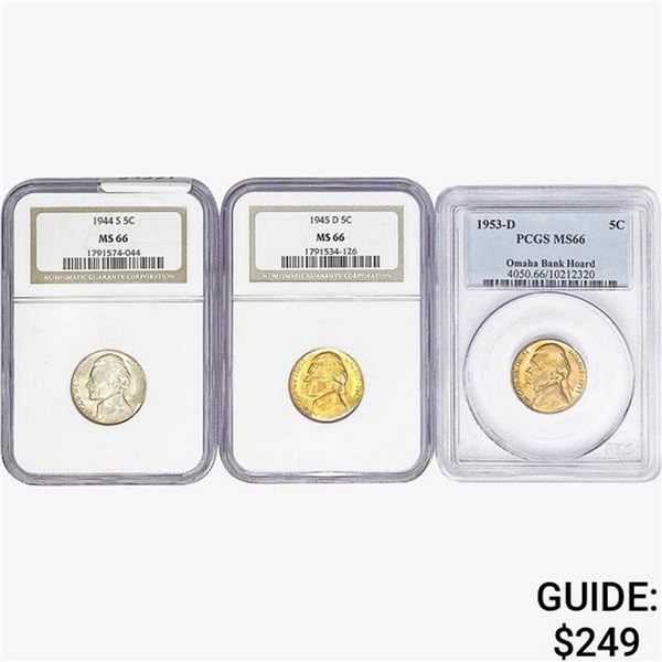 [3]1944-1953 Jefferson Nickel NGC/PCGS MS66