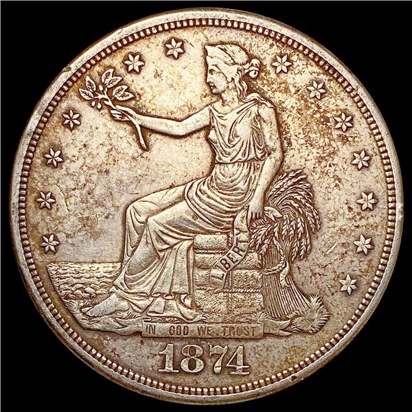 1874-S Silver Trade Dollar CLOSELY UNCIRCULATED