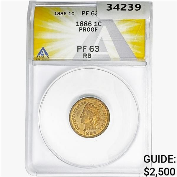 1886 Indian Head Cent ANACS PF63 RB
