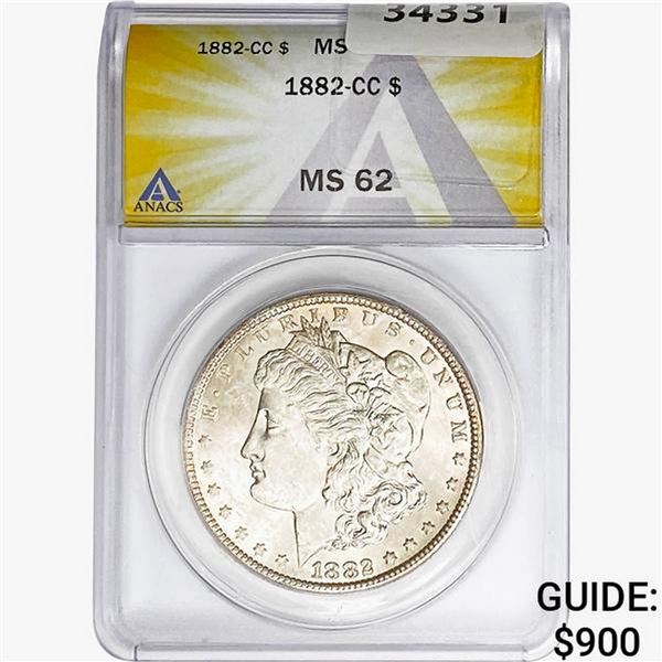 1882-CC Morgan Silver Dollar ANACS MS62
