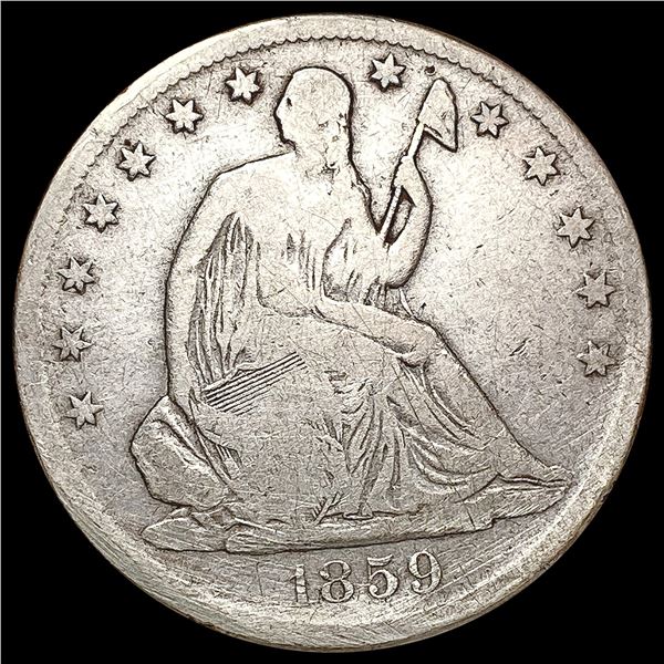 1859 Seated Liberty Half Dollar LIGHTLY CIRCULATED