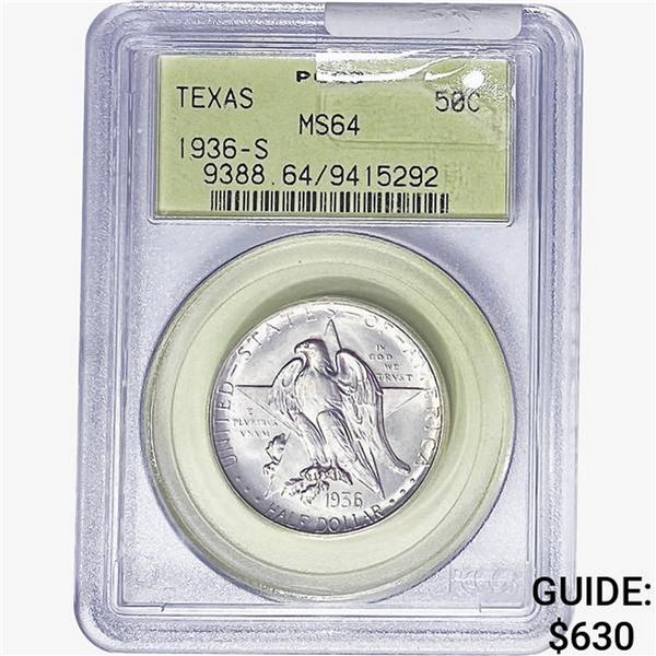 1936-S Texas Half Dollar PCGS MS64