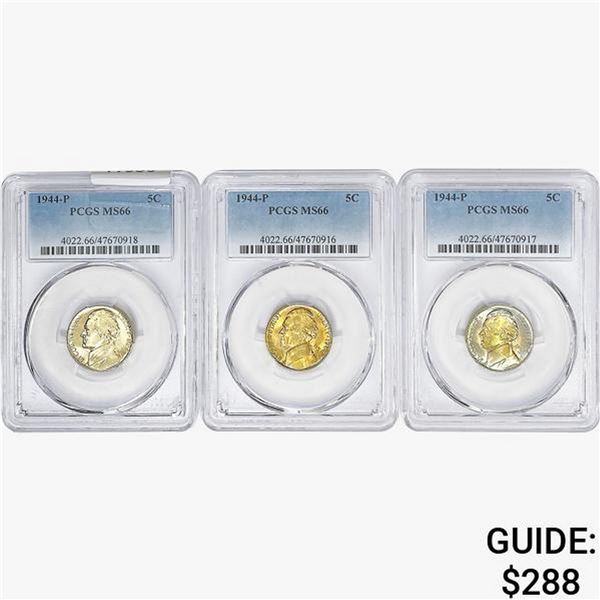 [3]1944-P Jefferson Nickel PCGS MS66