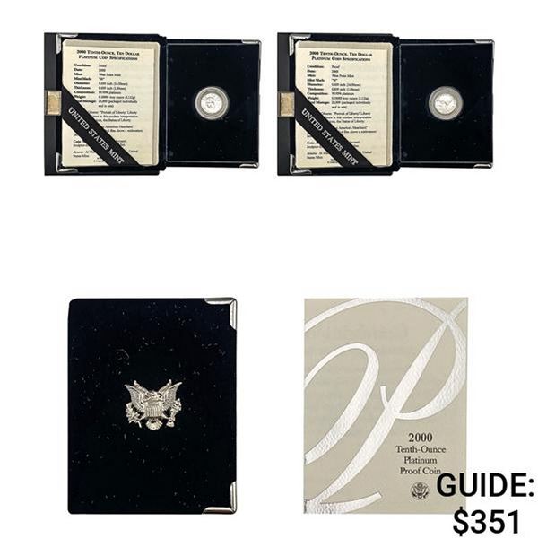 2000 U.S. Mint 1/10oz Pt. $10 Eagle