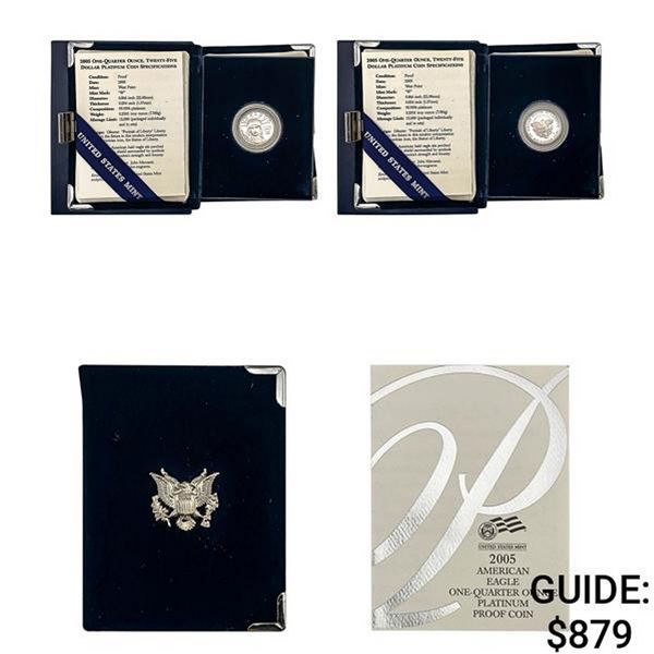 2005 U.S. Mint 1/4oz Pt. $25 Eagle