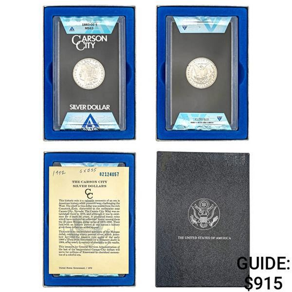 1883-CC Morgan Silver Dollar ANACS MS63 GSA Hoard