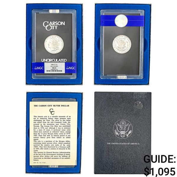 1884-CC Morgan Silver Dollar NGC MS64 GSA Hoard
