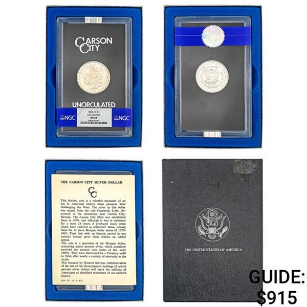 1884-CC Morgan Silver Dollar NGC MS63 GSA Hoard