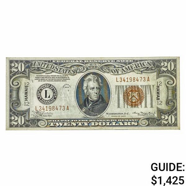 FR. 2304 1934 $20 HAWAII FRN GEM UNC