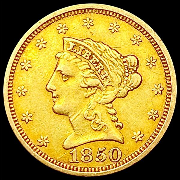 1850 $2.50 Gold Quarter Eagle CLOSELY UNCIRCULATED