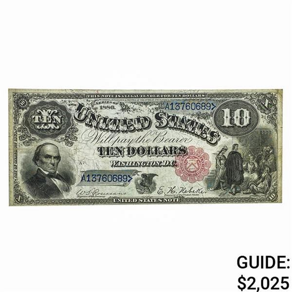 FR. 110 1880 $10 JACKASS LEGAL TENDER USN VF
