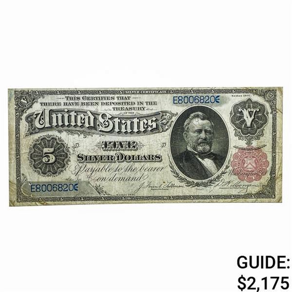 FR. 267 1891 $5 GRANT SILVER CERTIFICATE VF