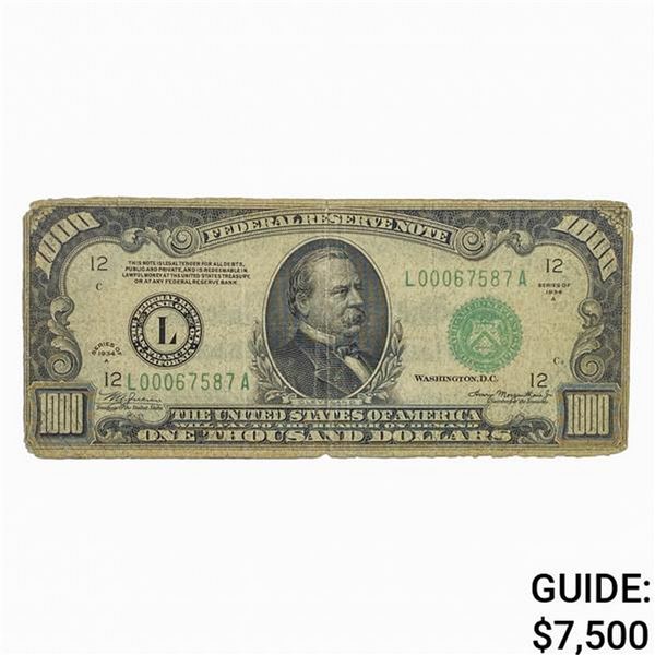 FR. 2212-L 1934-A $1,000 FRN SAN FRANCISCO, CA