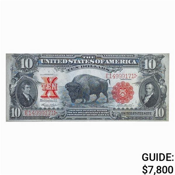 FR. 120 1901 $10 BISON LEGAL TENDER USN XF