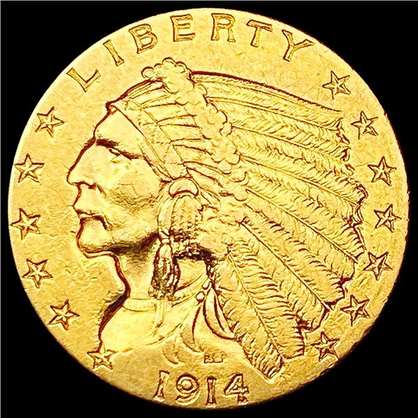 1914 $2.50 Gold Quarter Eagle CLOSELY UNCIRCULATED