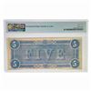 Image 2 : T-69 1864 $5 CSA CONFEDERATE NOTE PMG UNC-63EPQ