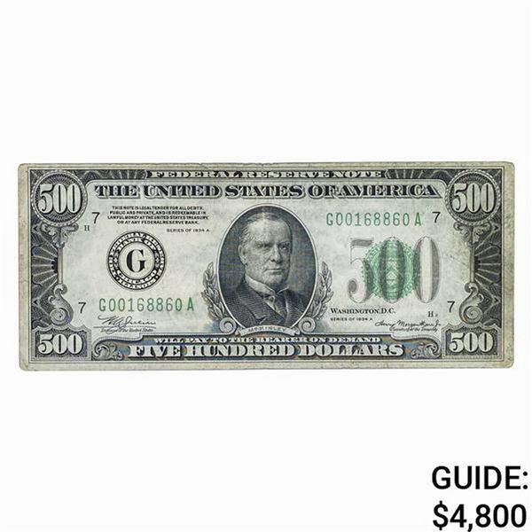 FR. 2202-G 1934-A $500 FRN CHICAGO, IL VF+