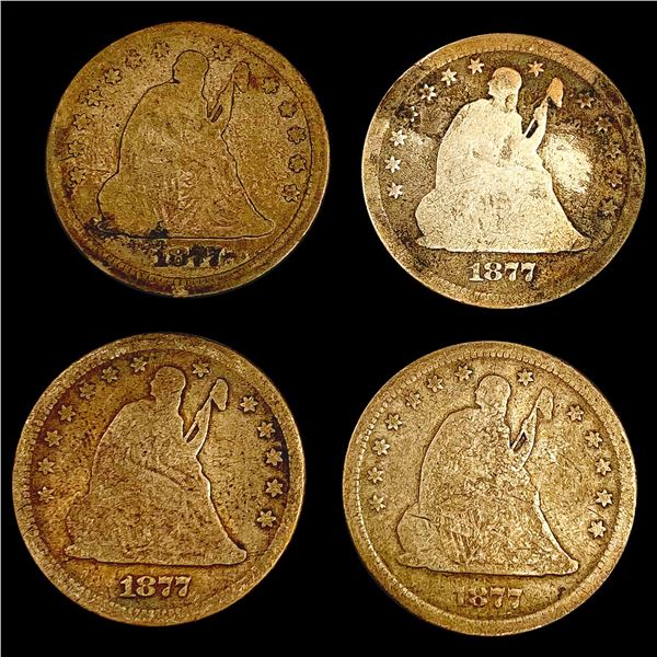1877 [4] Seated Liberty Quarter NICELY CIRCULATED