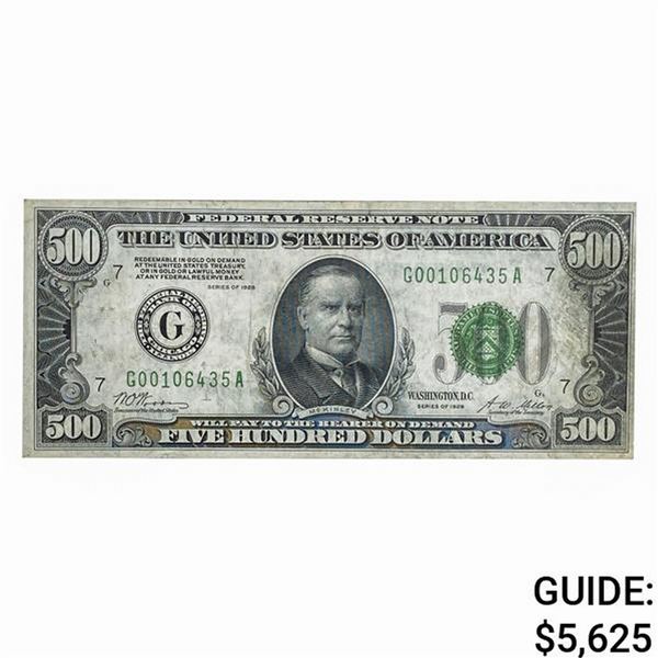 1928 $500 GOLD ON DEMAND FRN CHICAGO, IL VF+