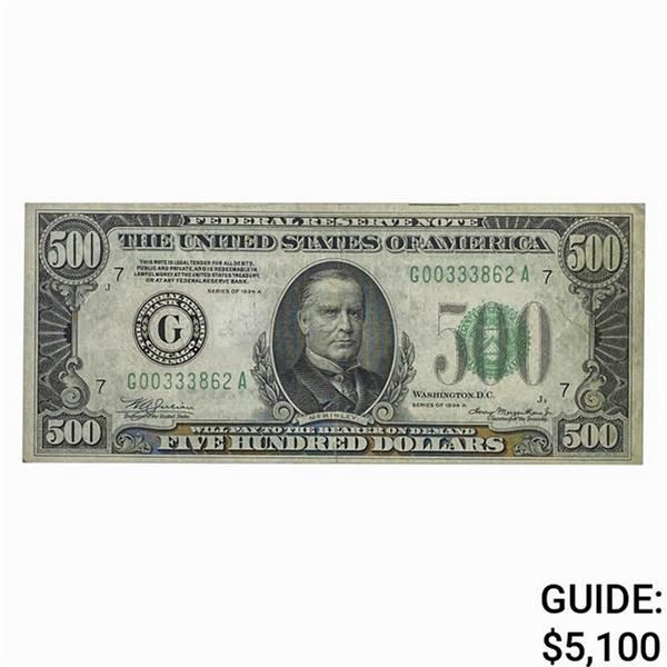 FR. 2202-G 1934-A $500 FRN CHICAGO, IL XF