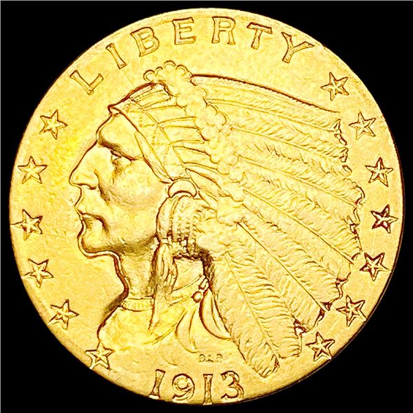 1913 $2.50 Gold Quarter Eagle CLOSELY UNCIRCULATED