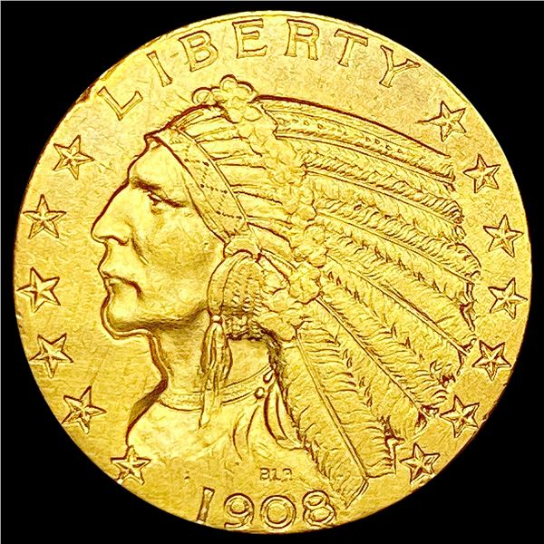 1908 $5 Gold Half Eagle HIGH GRADE