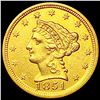 Image 1 : 1851 $2.50 Gold Quarter Eagle CLOSELY UNCIRCULATED