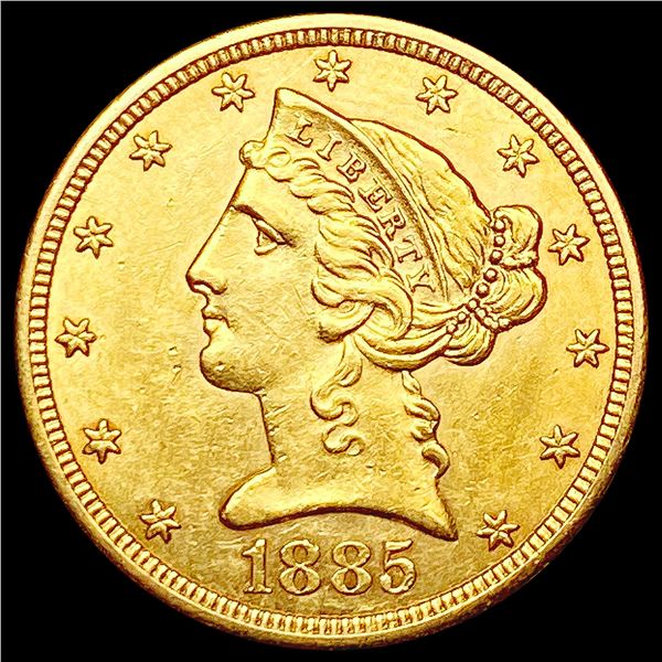 1885-S $5 Gold Half Eagle UNCIRCULATED