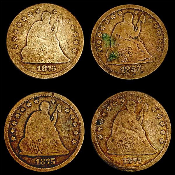 1857-1877 [4] Seated Liberty Quarter NICELY CIRCULATED