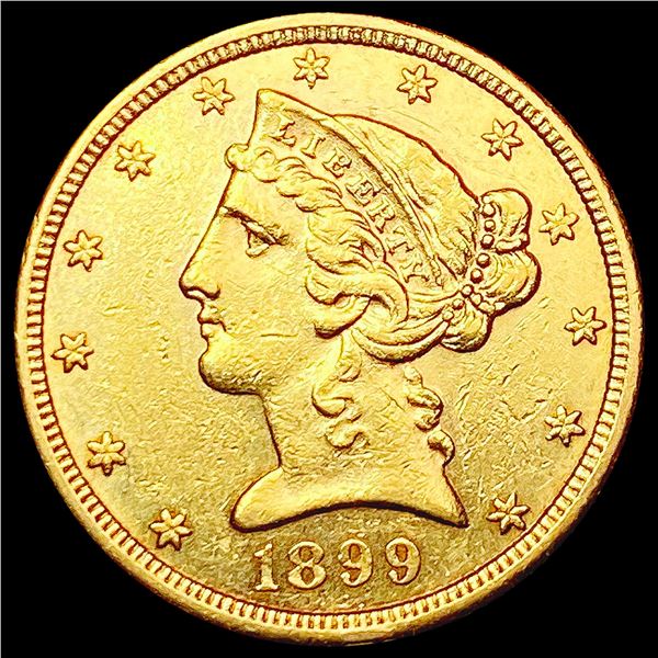 1899-S $5 Gold Half Eagle CLOSELY UNCIRCULATED