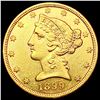 Image 1 : 1899-S $5 Gold Half Eagle CLOSELY UNCIRCULATED