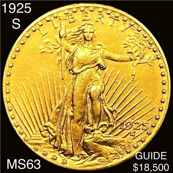 1925-S $20 Gold Double Eagle CHOICE BU