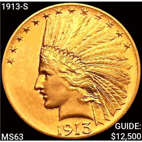 1913-S $10 Gold Eagle CHOICE BU