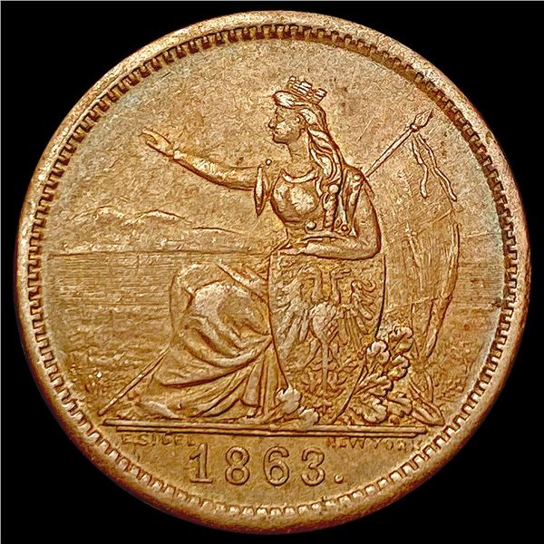 1863 Civil War Token CLOSELY UNCIRCULATED