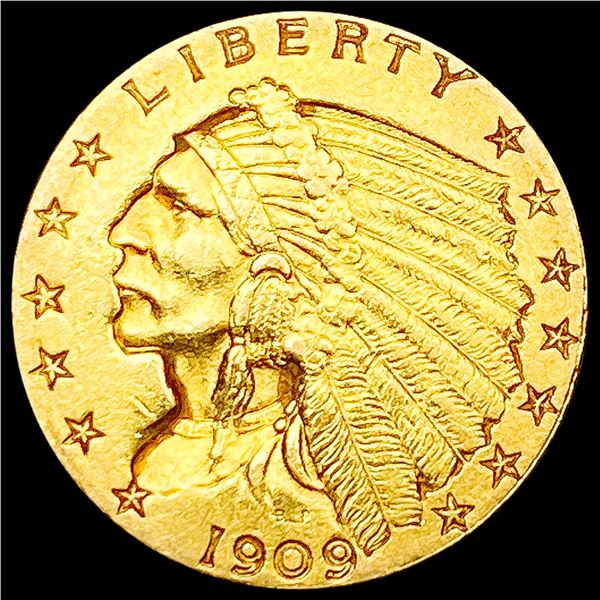 1909 $2.50 Gold Quarter Eagle CLOSELY UNCIRCULATED