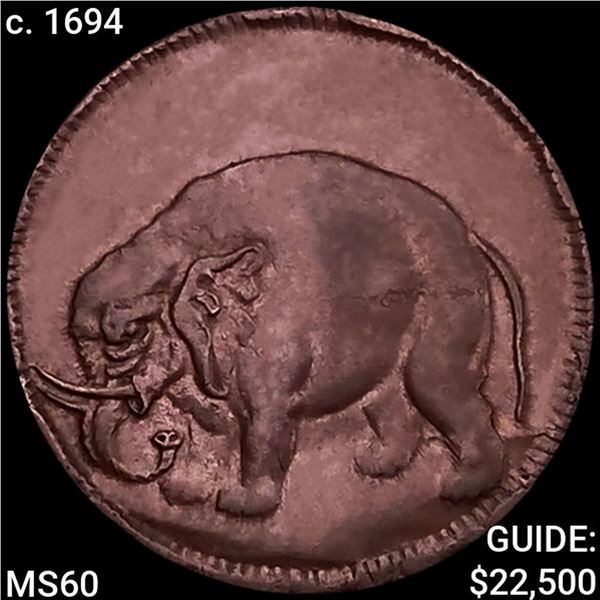c. 1694 Thick Elephant Token UNCIRCULATED