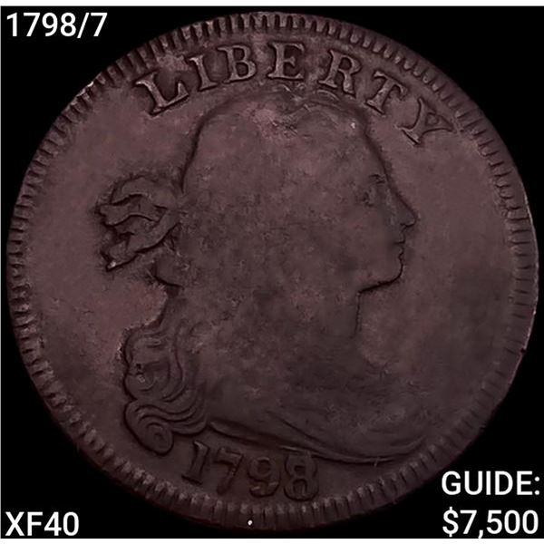 1798/7 Draped Bust Large Cent NEARLY UNCIRCULATED
