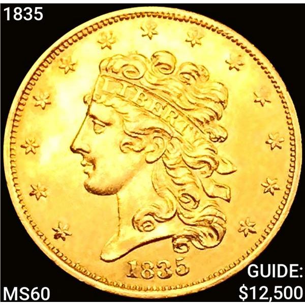 1835 $5 Gold Half Eagle UNCIRCULATED