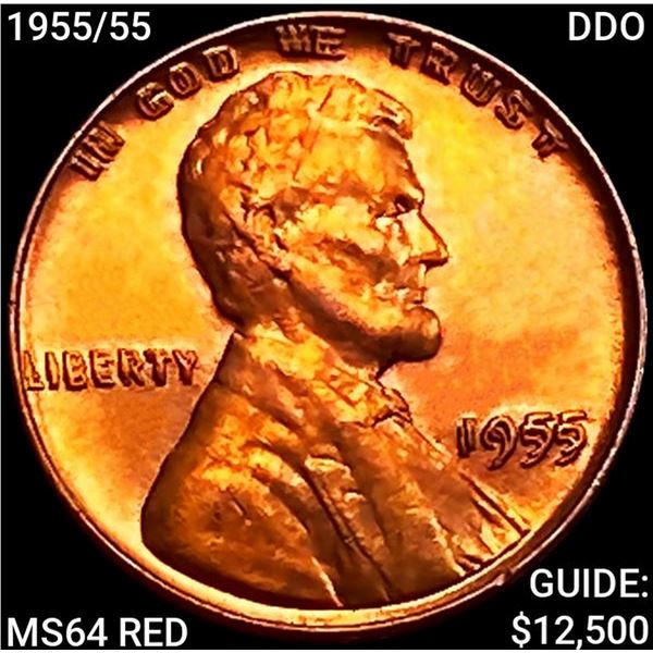 1955/55 DDO Wheat Cent CHOICE BU RD