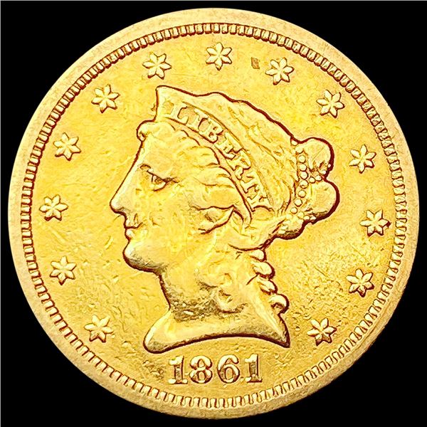 1861 $2.50 Gold Quarter Eagle CLOSELY UNCIRCULATED