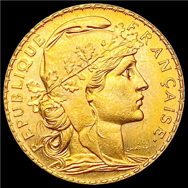1909 Gold 20 Franc GEM BU