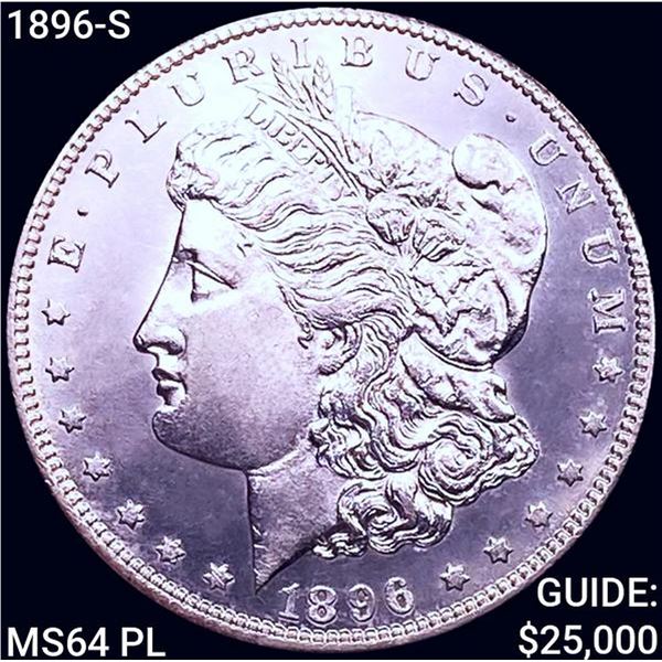 1896-S Morgan Silver Dollar CHOICE BU PL