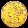 Image 1 : 1882 $5 Gold Half Eagle CHOICE AU