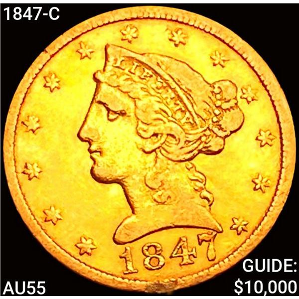 1847-C $5 Gold Half Eagle HIGH GRADE